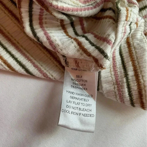 Fate by Anthropologie Striped Ruched Top 90% Cotton Size Small - Picture 5 of 5